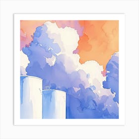 Watercolor Of A Sky Art Print