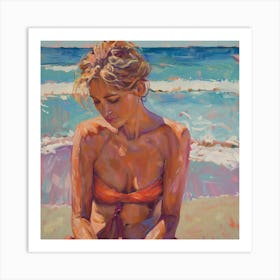 Girl On The Beach Art Print