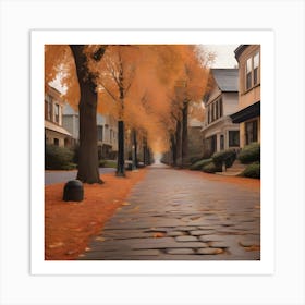 Autumn Street 2 Art Print