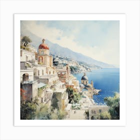 Aqua Dreams: Positano's Majestic Palette Art Print