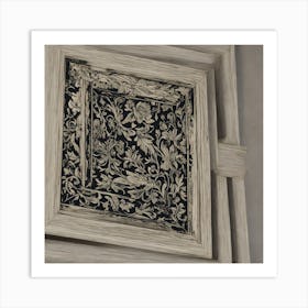 Black And White Floral Frame Art Print