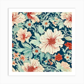 Floral Pattern, Ruffled Hem And Floral Liberty Print Pattern Art Print