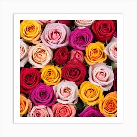 Colorful Roses Background 14 Art Print