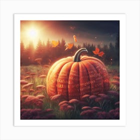 Sunset Pumpkin Art Print