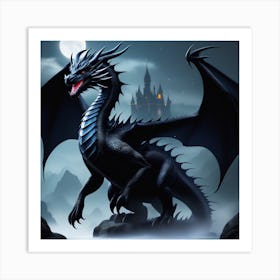 Black Bat Dragon 1 Art Print