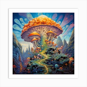 Psychedelic Mushrooms Art Print