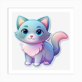 Cute Cat Sticker 8 Art Print