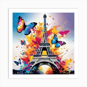 Paris With Butterflies 156 Art Print