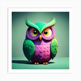 Colorful Owl 17 Art Print