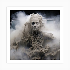 Smoke woman Art Print