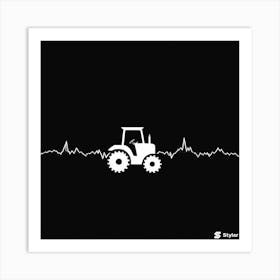 Tractor With Heartbeat Art Print