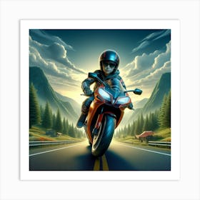 motorcyclist 1 Art Print