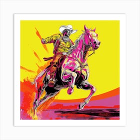 Cowboy On A Horse 1 Art Print