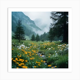 Wildflowers In The Mountains Art Print