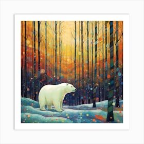 Polar Bear In The Woods Art Print