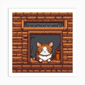 Cat In The Window Art Print