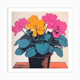 Cyclamen 2 Pop Art Illustration Square Art Print