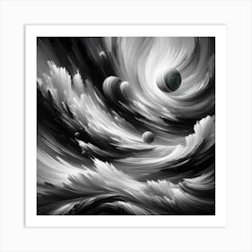 Black And White Abstract Painting 5 Art Print