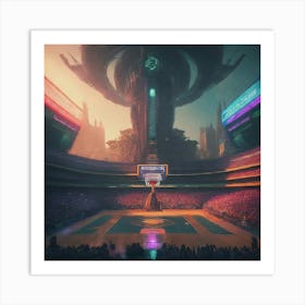 Futuristic Basketball Arena Art Print