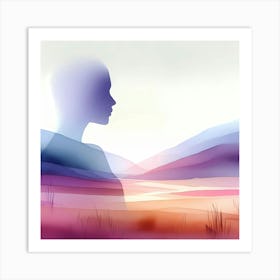 Silhouette Of A Woman Art Print