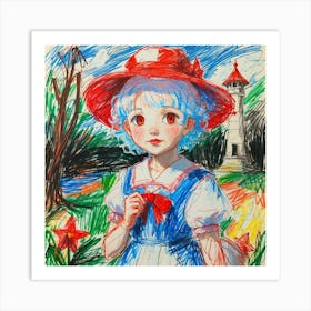 Girl With A Red Hat Art Print