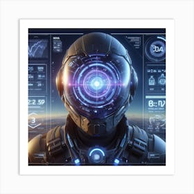 Futuristic Head 2 Art Print