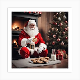 Santa Claus With Cookies 2 Art Print