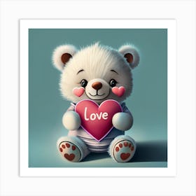 Love Teddy Bear Art Print