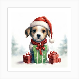 Christmas Puppy 2 Art Print