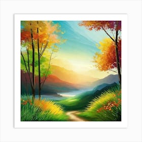 Autumn Landscape Painting 9 Art Print