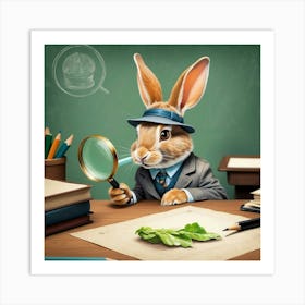 Rabbit With Magnifying Glass 5 Art Print