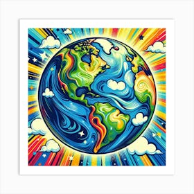 Earth From Space Art Print