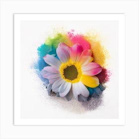 Colorful Flower Isolated On White Background Art Print