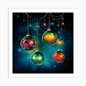 Christmas Background - Abstract Christmas Art Print