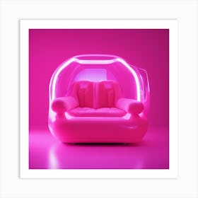 Furniture Design, Tall Car, Inflatable, Fluorescent Viva Magenta Inside, Transparent, Concept Produc (2) Art Print