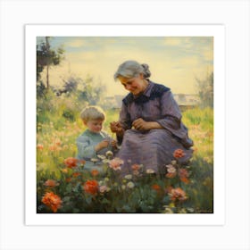 Mother And A Child Art Print