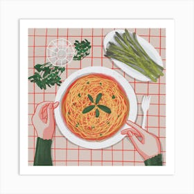 Mediterranean Spaghetti Square Art Print