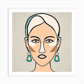 Woman'S Face Abstract Painting 1 Art Print