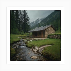 Cabin In The Mountains 6 Art Print