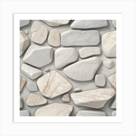 White Stone Wall 1 Art Print