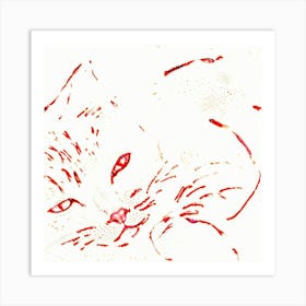 Red Cat Art Print