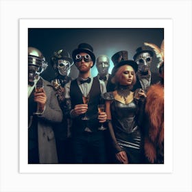 Group Of People Dressed In Costumes Art Print