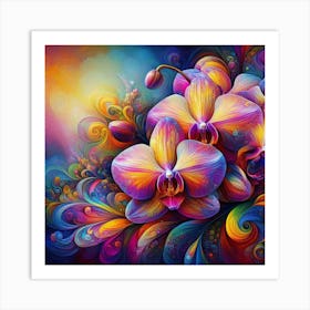 Colorful Orchids Art Print