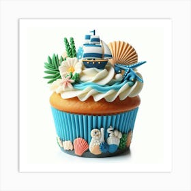 Cupcake With Seashells Art Print