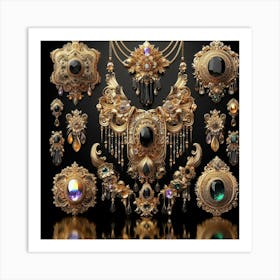 Gold Jewelry Set Art Print