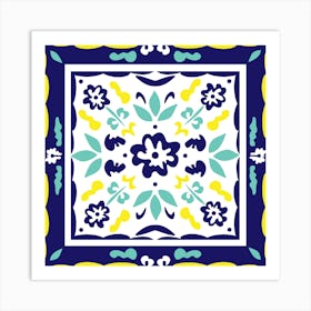 Mediterranean tile in nautical Art Print