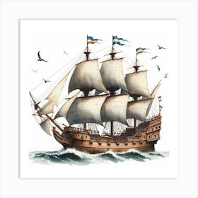 Ship of Flying Dutchman 2 Art Print