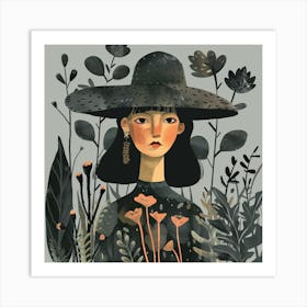 Girl In A Hat 12 Art Print