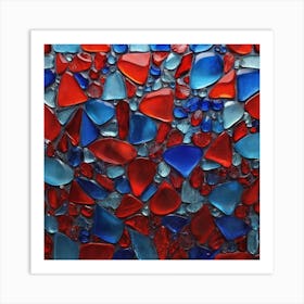 Red and blue glass pattern 1 Art Print