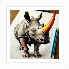 Rhino 13 Art Print